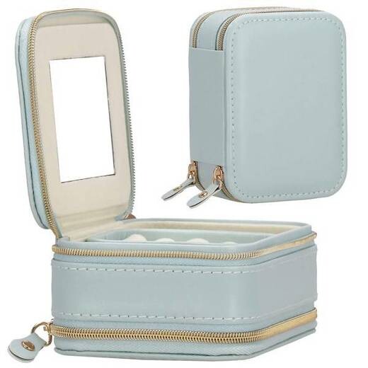 Šperkovnica na zips - svetlomodrá