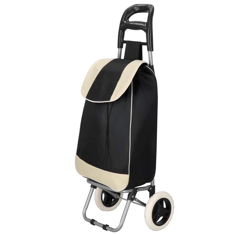 Nákupná taška na kolieskach pre seniorov - 30 l - krémová / čierna