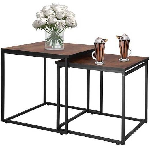 Konferenčné stolíky - 2 ks - hranaté - 50x50x50 cm a 45x45x45 cm