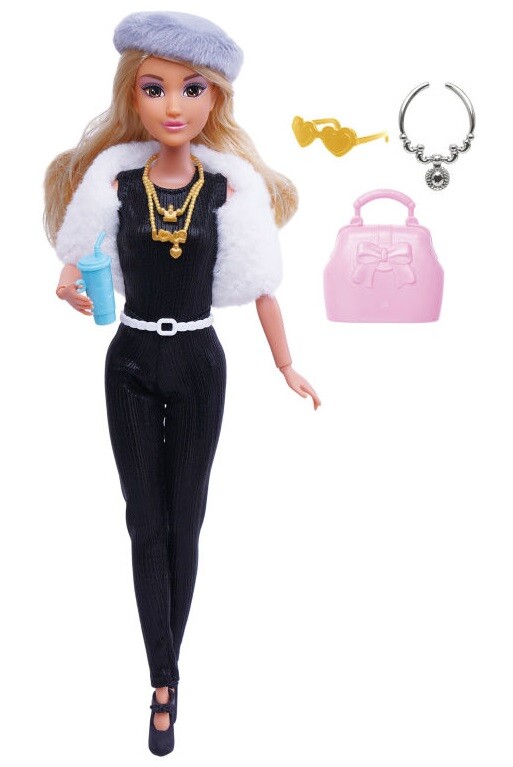 Bábika v kožuchu s doplnkami 29cm