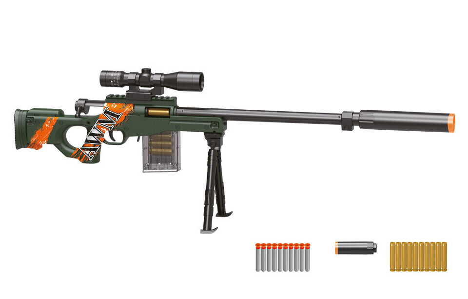 Puška AWM s patrónami a penovými nábojmi 76cm
