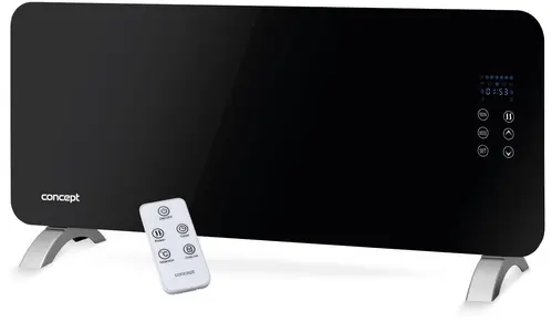 CONCEPT KS4010 Konvektor sklenený s montážou na stenu a diaľkovým ovládaním čierny