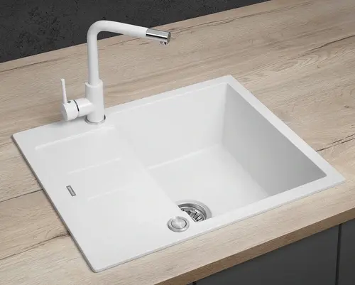 CONCEPT DG05C45wh Drez granitový s odkavpom BIELY