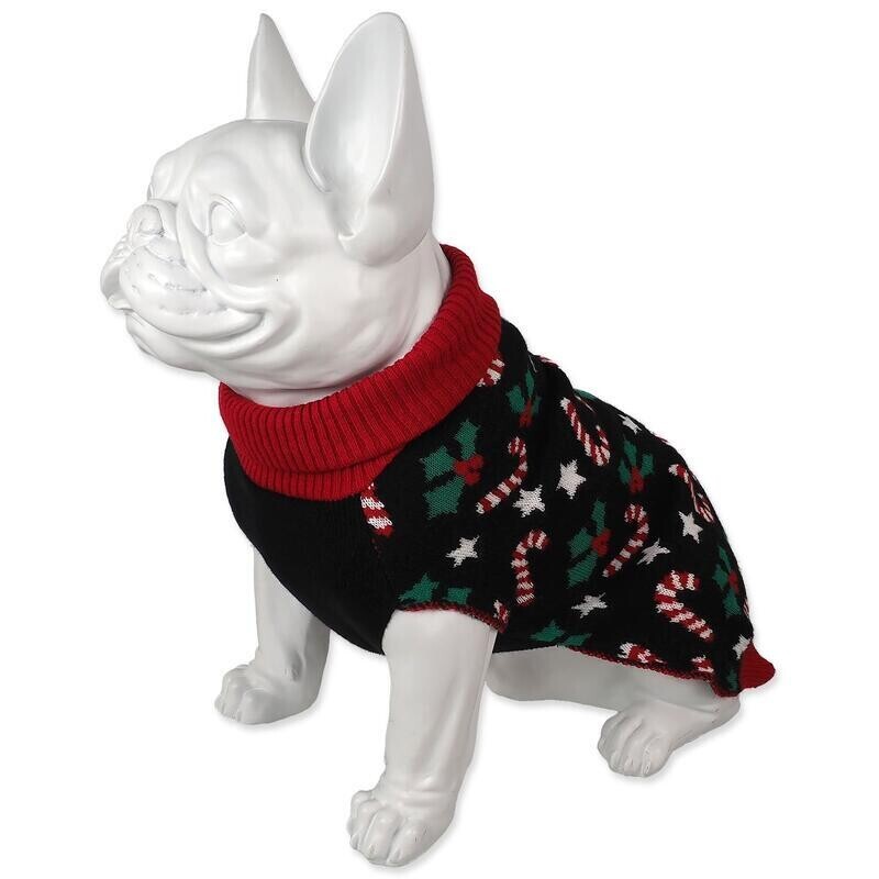 Svetr Dog Fantasy Winter Tale vánoční motiv černý