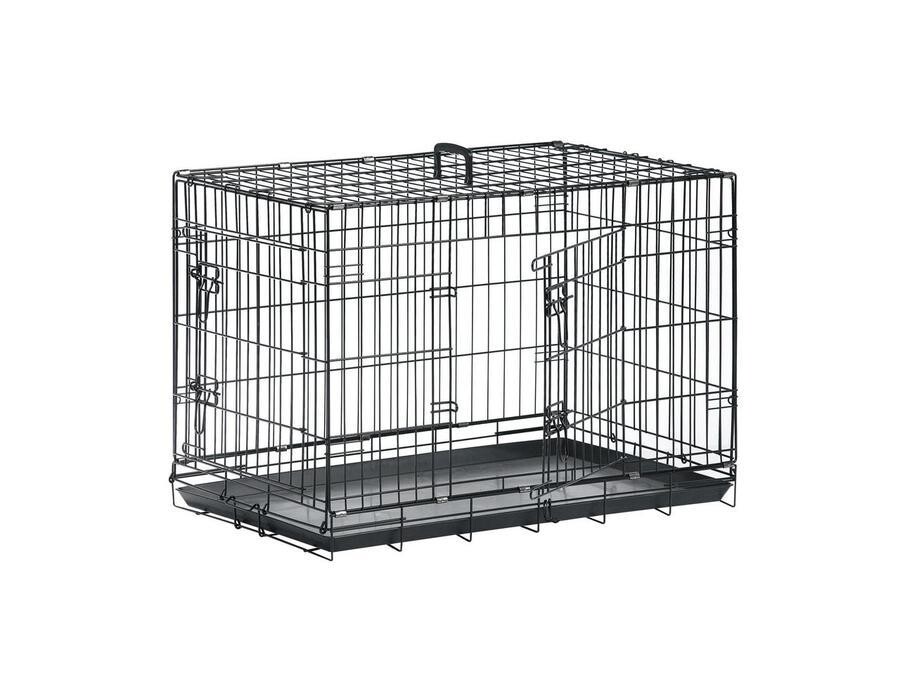 Drátěná klec černá dva vchody 77x47x54cm