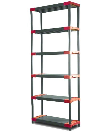 REGÁL PLASTOVÝ Tytan-6 222x60x46 PVC Povrchová úprava: Červená