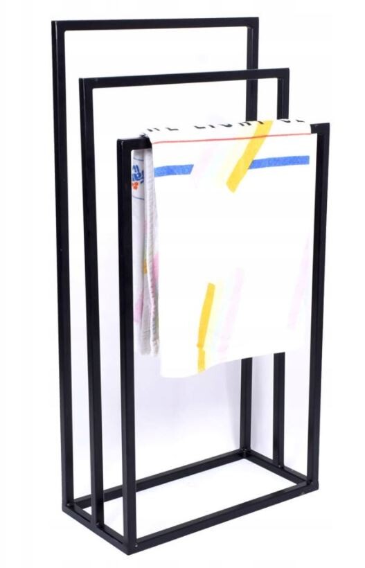 Kovový stojan na 3 uteráky čierny