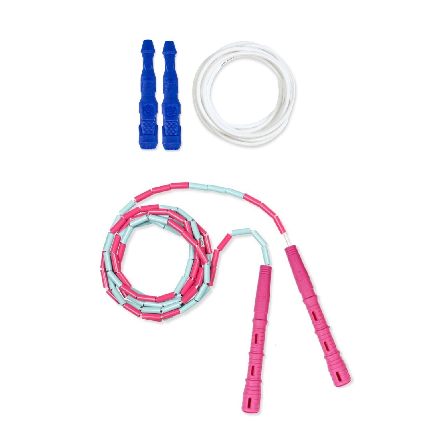 Kombo favoritov: Katana + Ninja Katana Rope farby: Rukoväte: ružové, Korálky: Ružová/mint, Ninja Rope farby: Rukoväte: modré, Lanko: biele 5mm