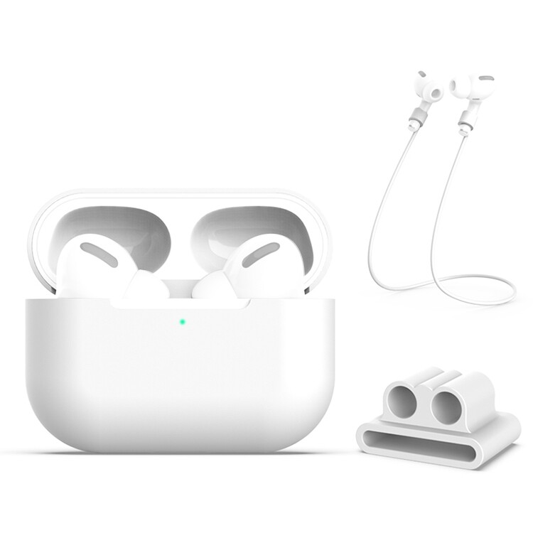 Silikónový obal pre Airpods Pro, sada 3 kusov - Biela