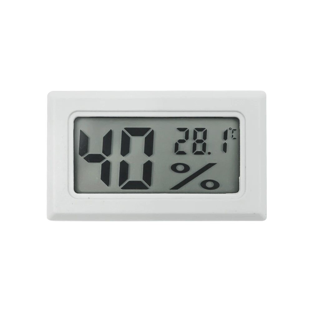 Vnútorný digitálny LCD teplomer a vlhkomer do panelu - Biely