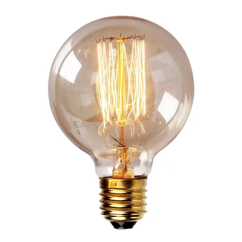 Dizajnová retro žiarovka Edison O2 60W priemer 80mm, pätica E27