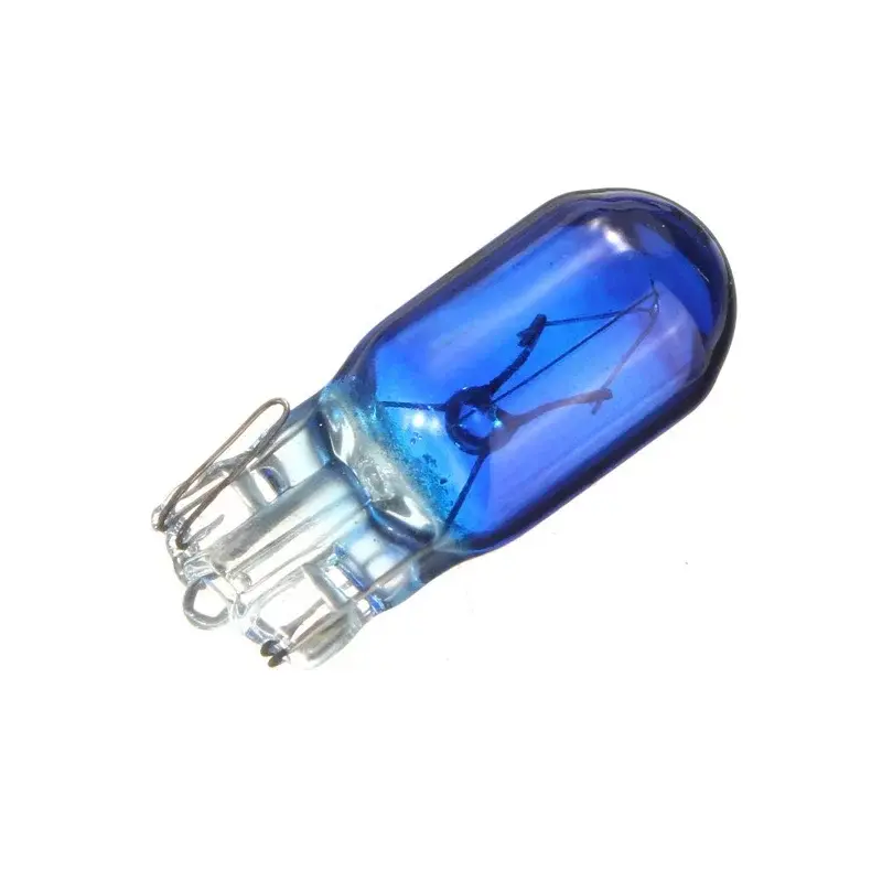 Halogénová žiarovka s päticou T10, 5W, 12V - Biela 7000K