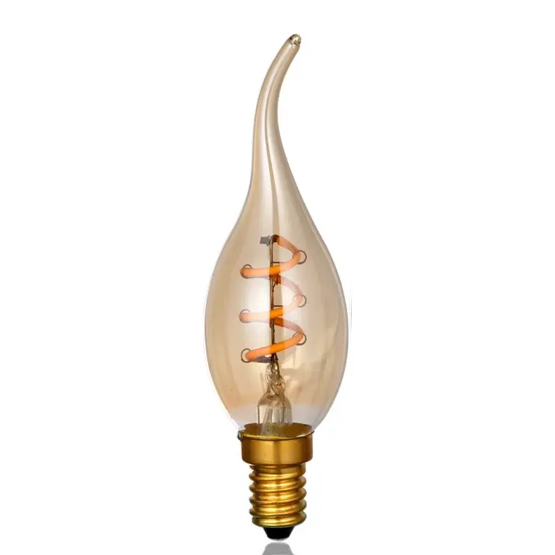 Dizajnová retro žiarovka LED Edison F2 sviečková 3W, pätica E14