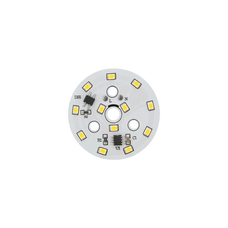 LED modul okrúhly 7W, ⌀50mm, 220-240V AC, Studená biela (6000-6500K)