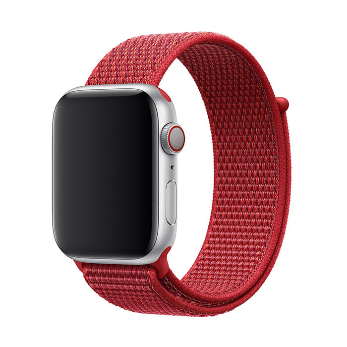 Marvelli - Nylonový remienok na Apple Watch - Červený Veľkosť: 38/40/41/42mm, Farba: Červená