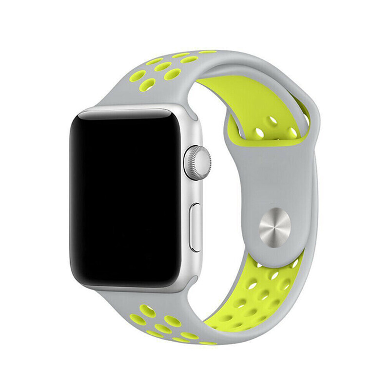 Športový remienok na Apple Watch - Silver Volt Veľkosť: 42/44/45/46/49mm, Obvod: M-L (stredný až väčší obvod zápästia), Farba: Silver Volt