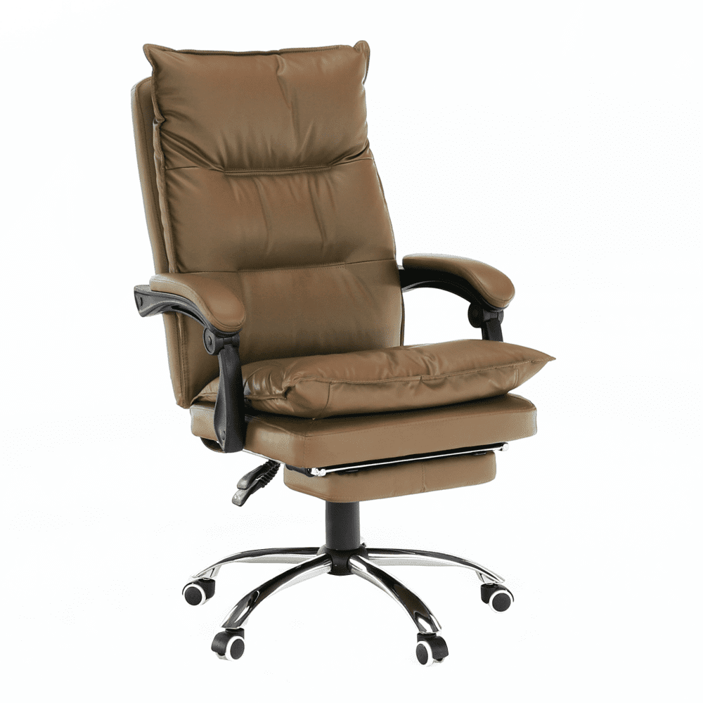 Kancelárske kreslo DRAKE — PU koža, hnedá