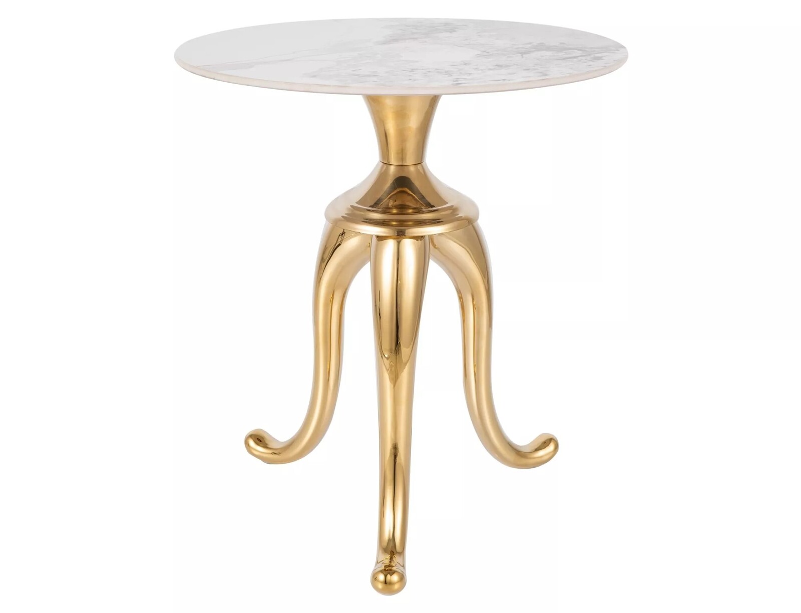 Designový odkládací stolek Snake 48 cm mramor/zlatý