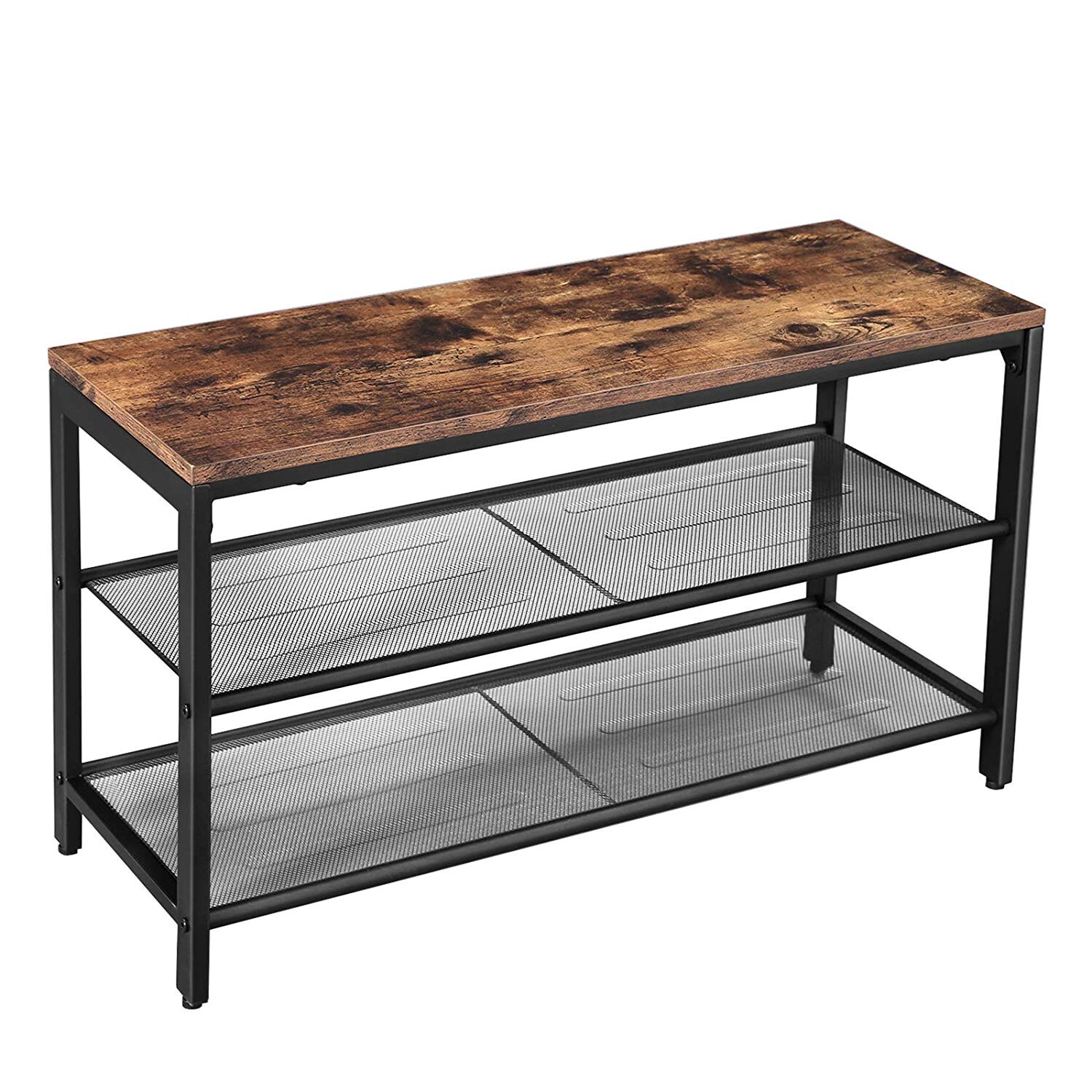 Stojan na topánky s lavicou Houseland Riko hnedý/čierny