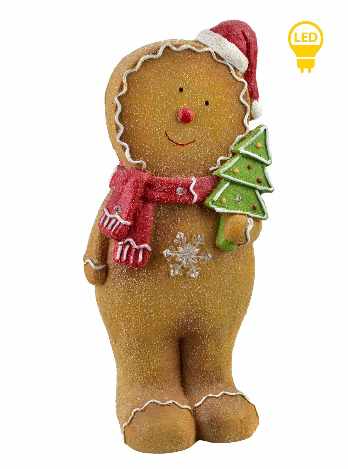 Vánoční LED figurka Perníček Santa Lila II 43,5 cm hnědá