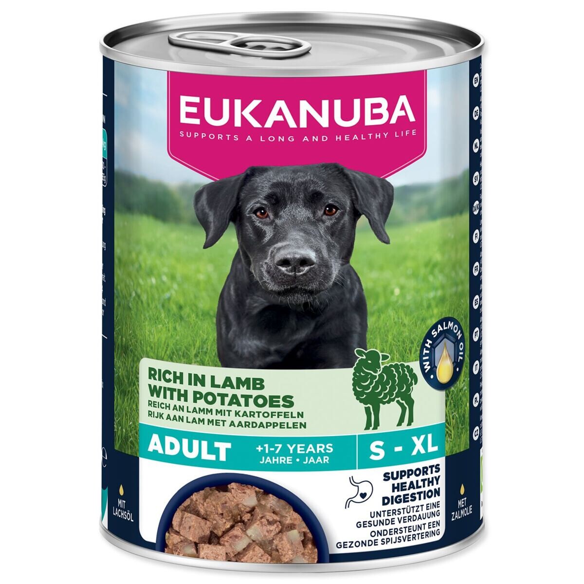 Konzerva EUKANUBA Adult bohatá na jehněčí s bramborami 400 g