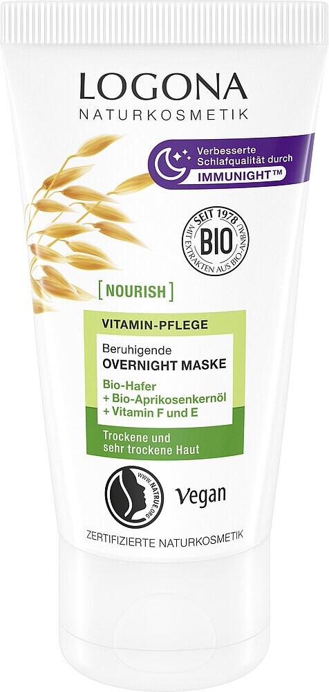 Logona Upokojujúca nočná maska ​​s BIO ovsom a vitamínmi F a E 50ml