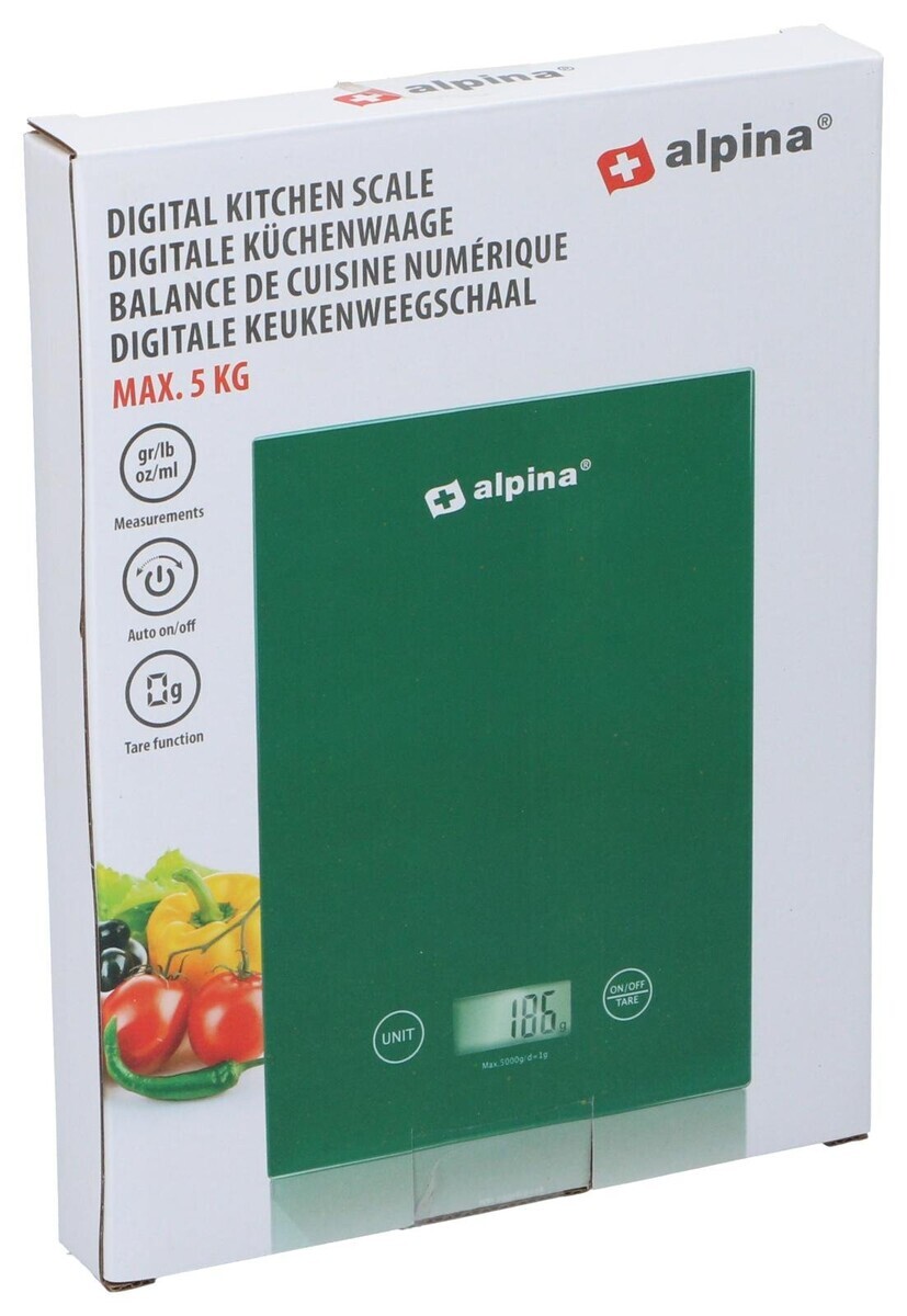 EDCO - Váha kuchynská do 5kg Alpina, 15,5x2,3x22cm