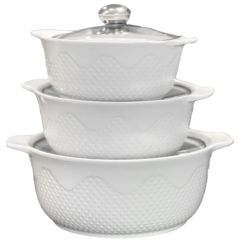 MAKRO - Misa 3ks s pokrievkou, 2L, 1,2L,0,8L