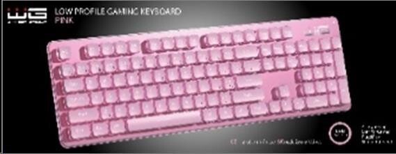 WG - Herná klávesnica WG, podsvietená, drôtová, ružová