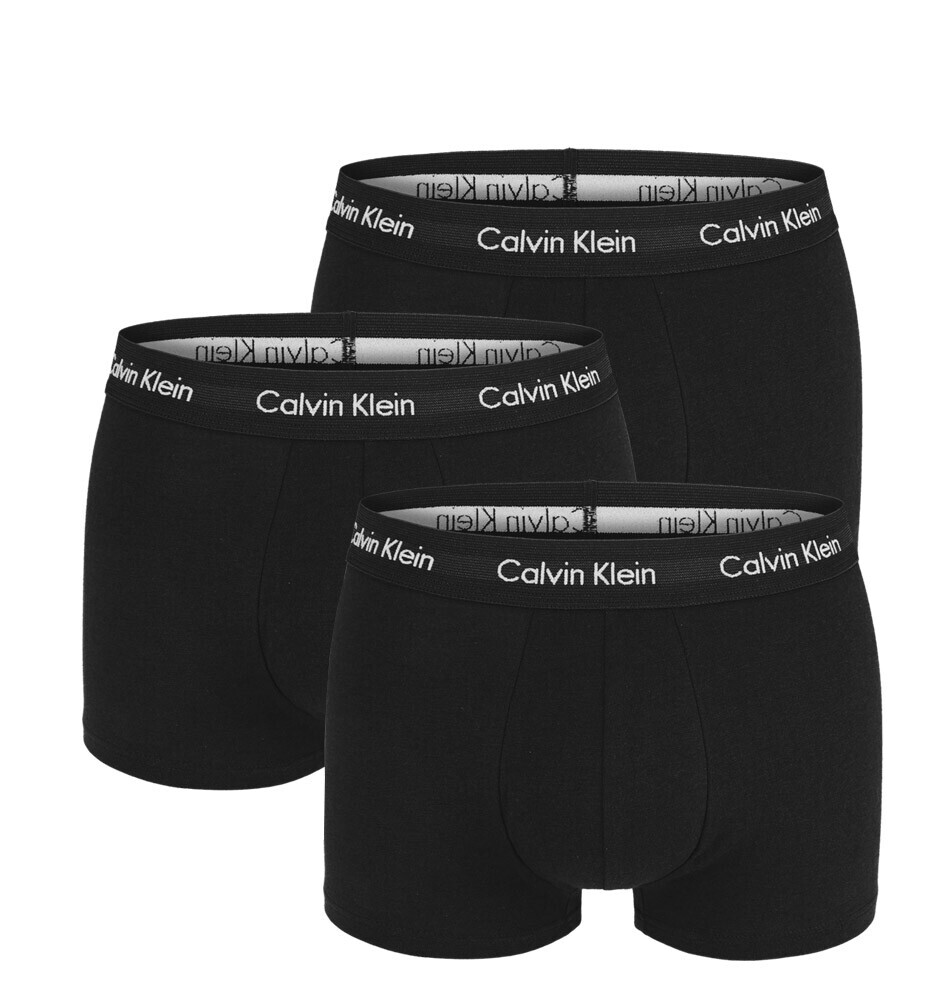 CALVIN KLEIN - boxerky 3PACK cotton stretch solid black everyday essentials
