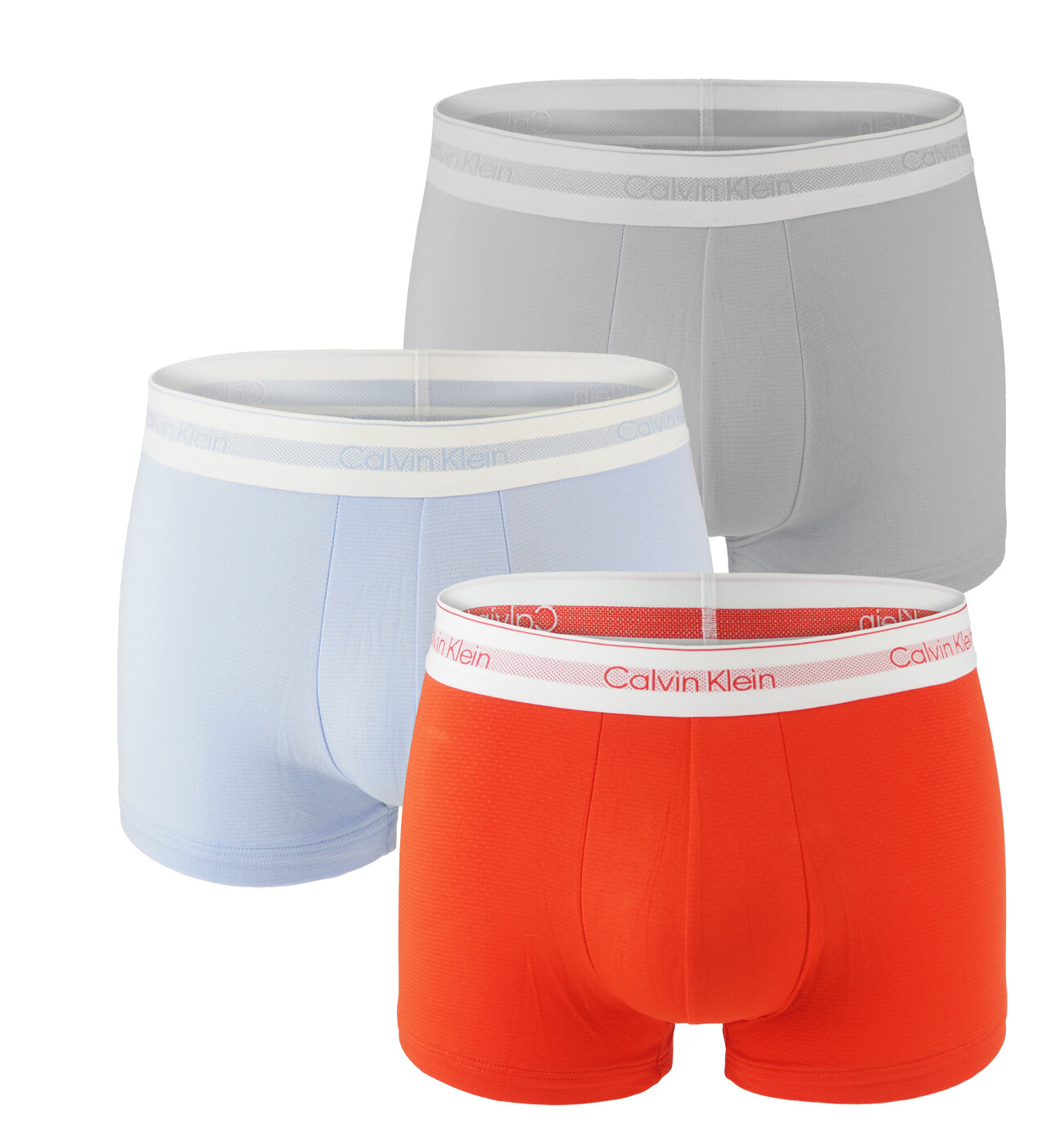 CALVIN KLEIN - boxerky 3PACK Icon Modal mesh stretch blue & vintage ash color