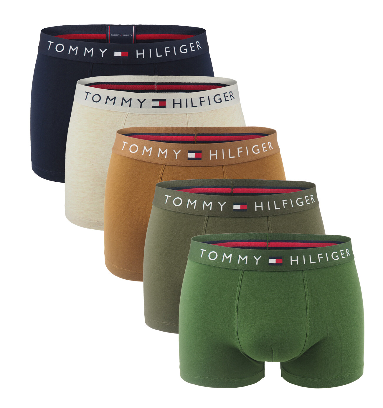 TOMMY HILFIGER - boxerky 5PACK TH original eco friendly cotton stretch forest tones