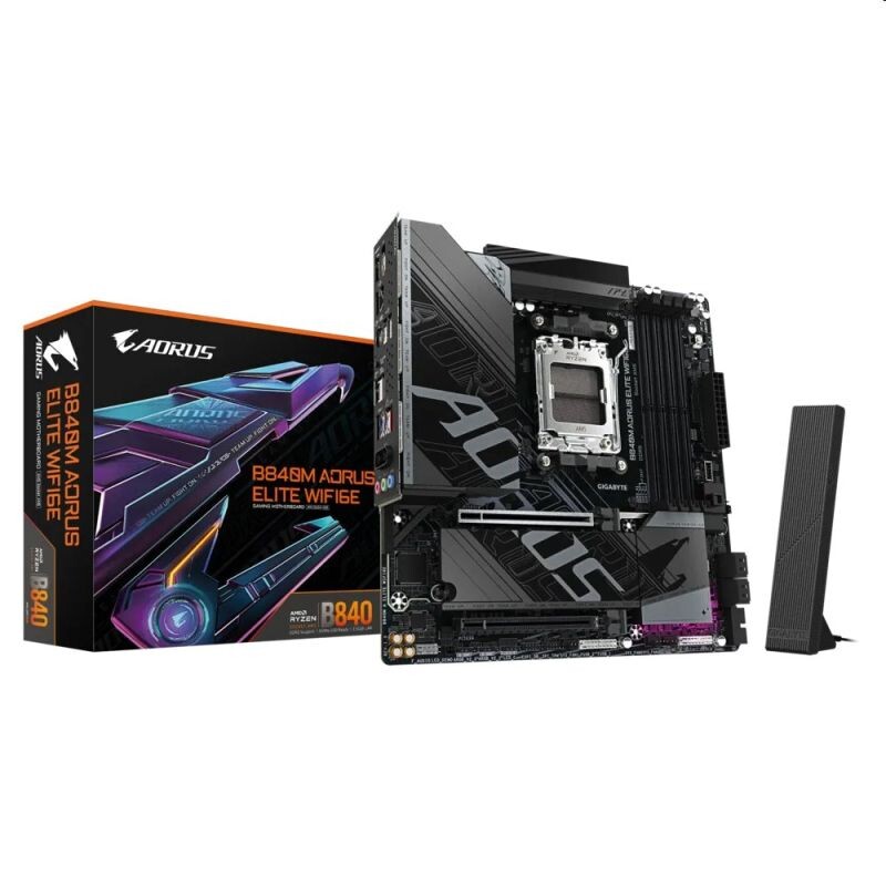 Gigabyte AORUS B840M ELITE WIFI6E, AMD B840, AM5, 4xDDR5, mATX B840M A ELITE WIFI6E