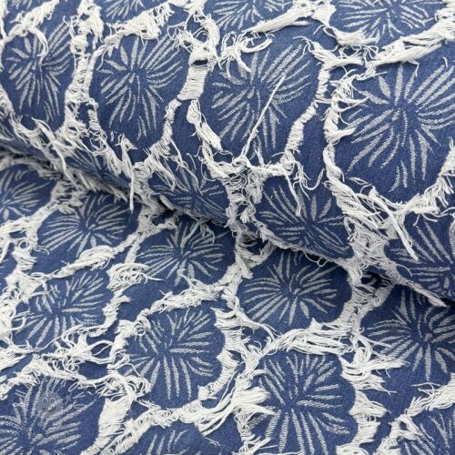 JEANS DENIM Ruffia Flowers design A