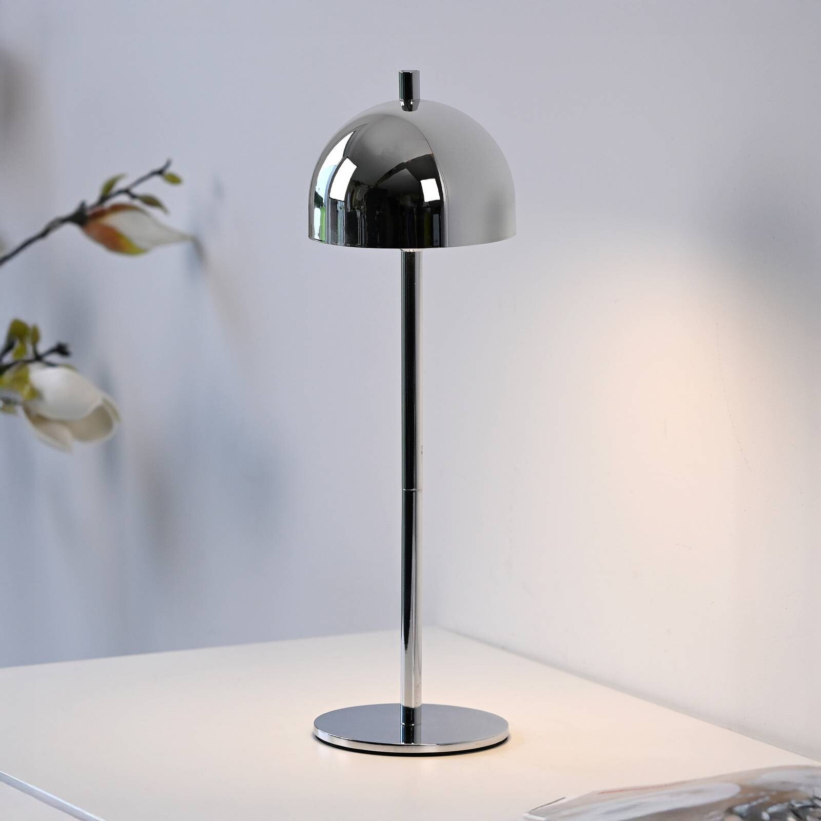 Schöner Wohnen stolová LED lampa Bellies, chróm, IP54