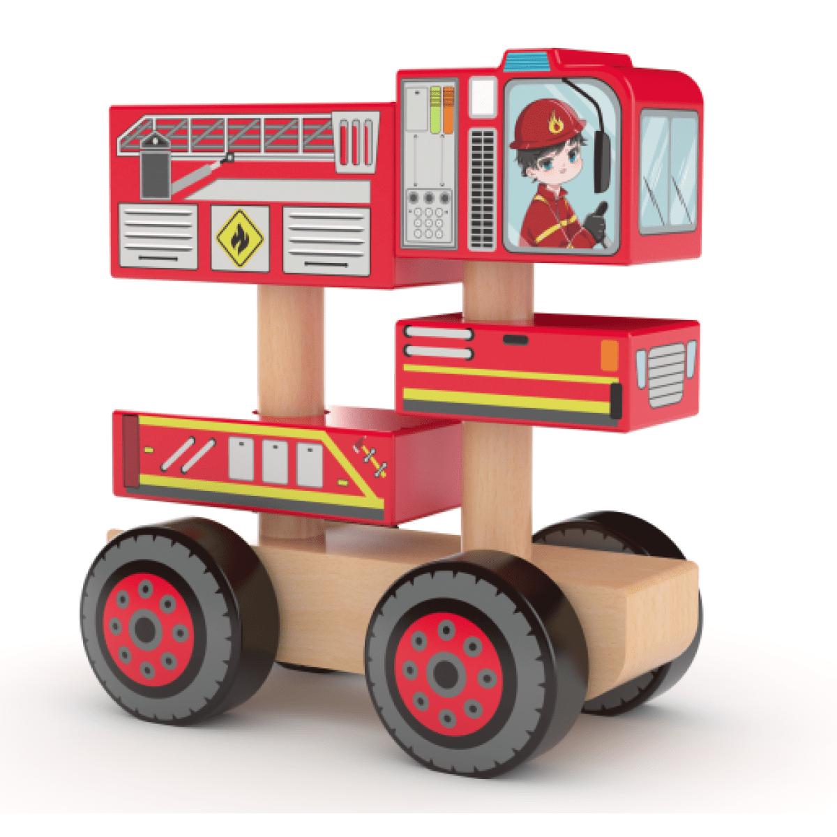 J'ADORE Hasičské auto drevená skladačka