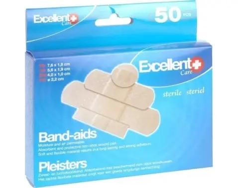 Vodeodolné náplastí (50 ks) Excellent, 4 veľkosti%