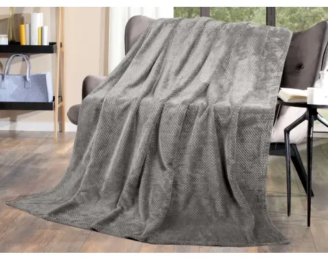 Flanelová deka Cashmere Dots 220x240 cm, šedá%