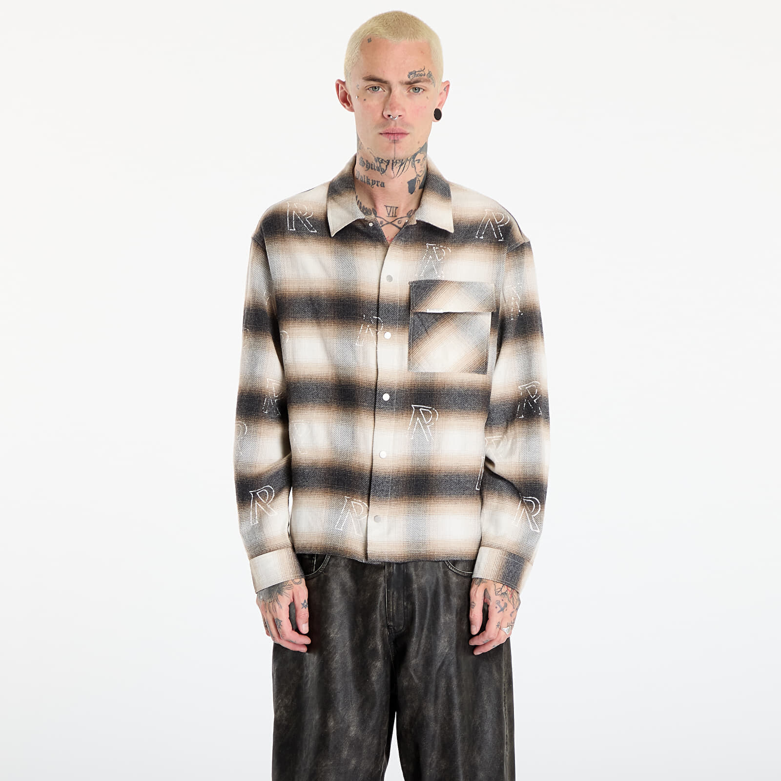 Košeľa REPRESENT All Over Initial Flannel UNISEX Latte XXL