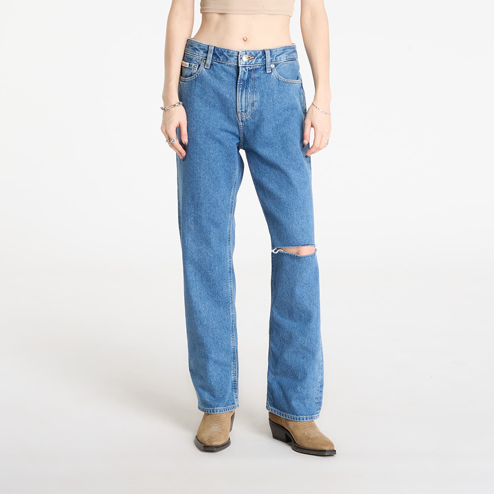 Džínsy Calvin Klein Jeans Eu 90S Straight Short Jeans Blue 26