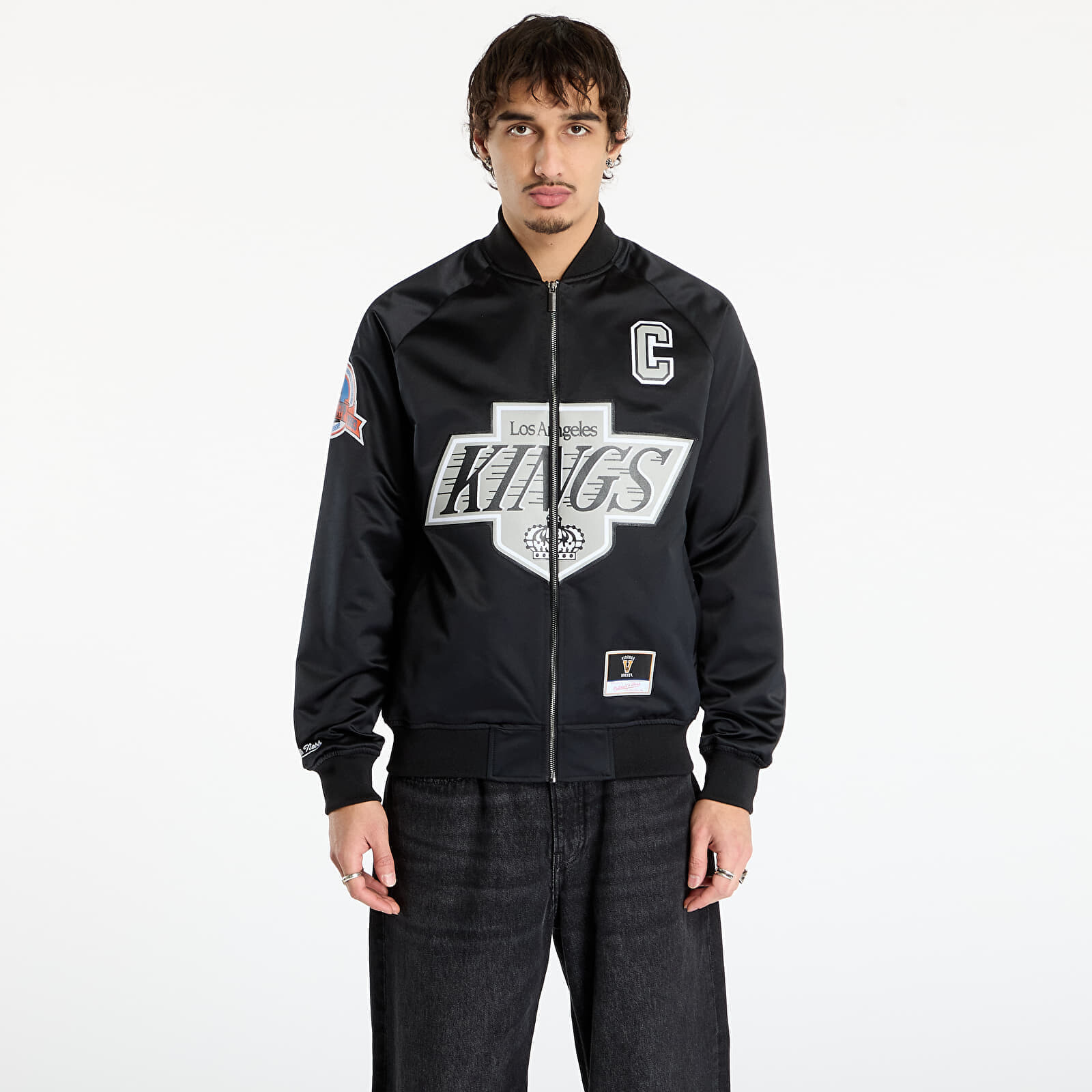 Bunda Mitchell & Ness NHL Maxxed Out Satin Jacket Kings Wayne Gretzky Black L