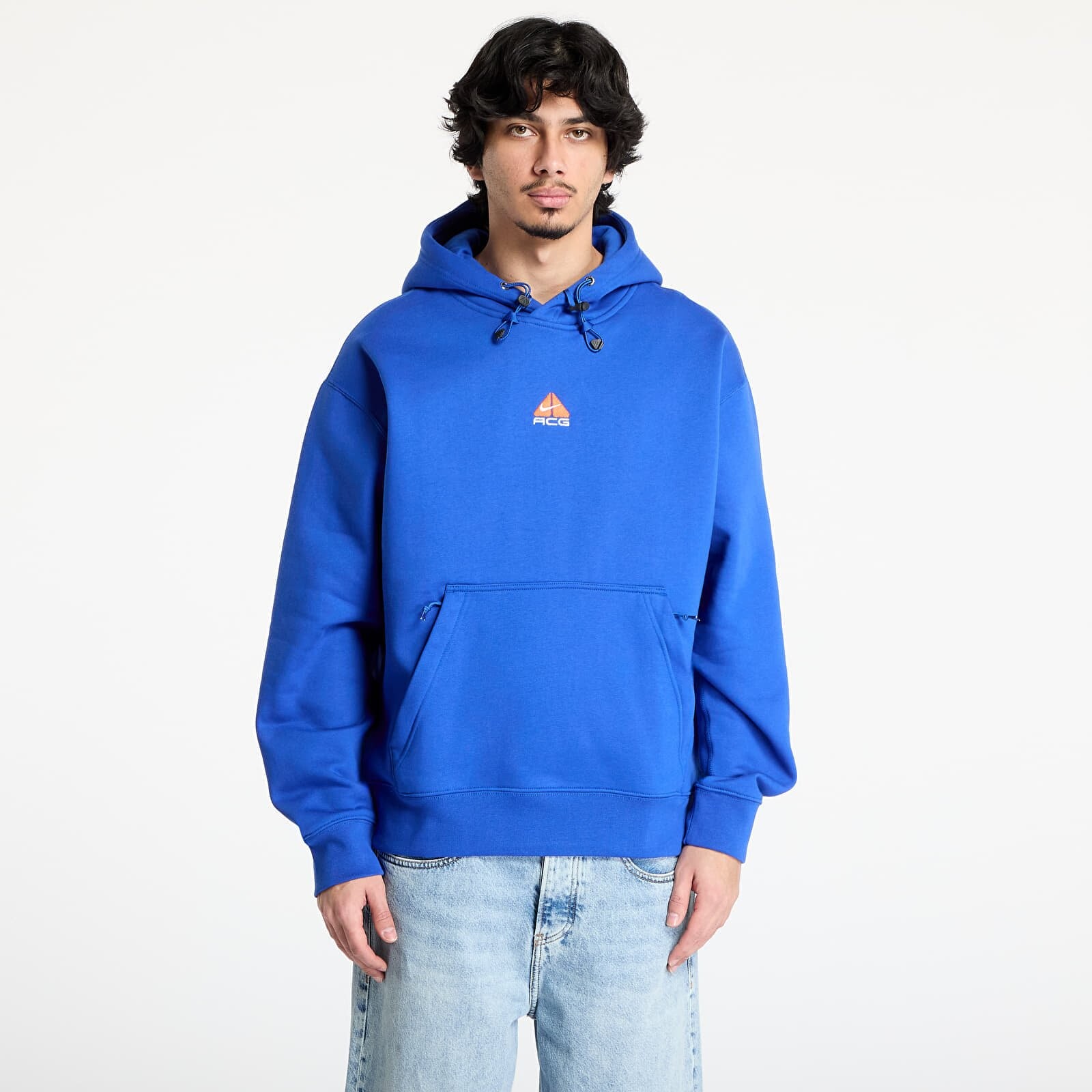 Mikina Nike ACG Therma-FIT Fleece Pullover Hoodie Game Royal/ Safety Orange/ Summit White XL