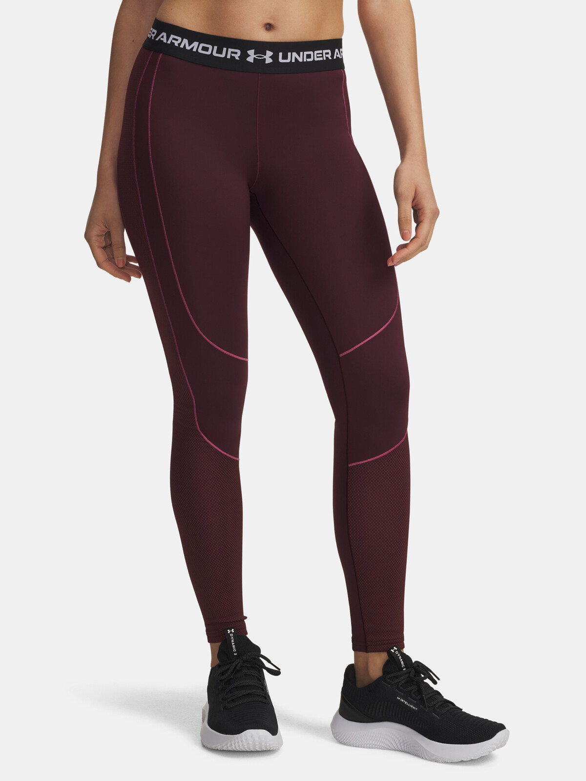 Under Armour UA ColdGear Textured Leggings-RED - Women's