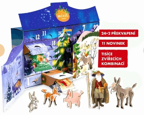 Mixit veľký adventný kalendár 2025 – fantastické zvieratká 1229 g