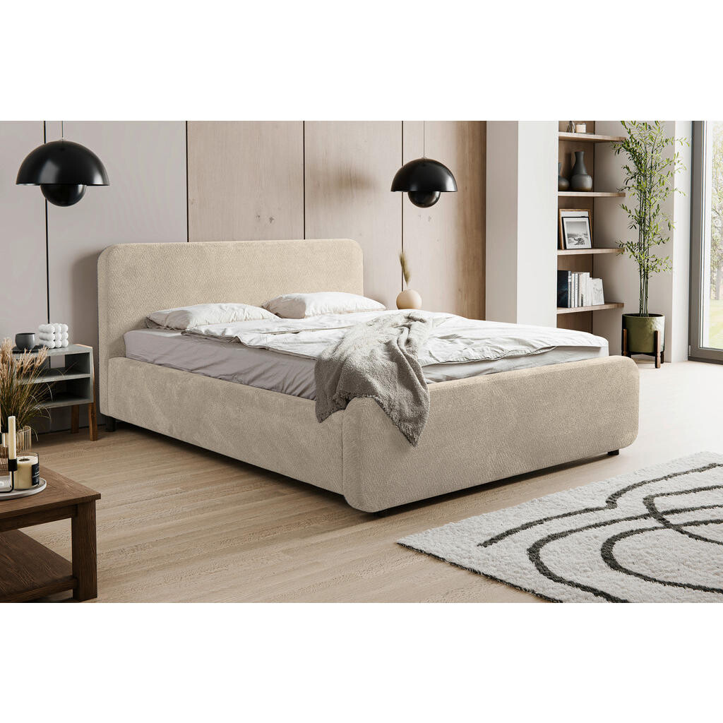 MID.YOU ČALÚNENÁ POSTEĽ, 160/200 cm, prírodná farba