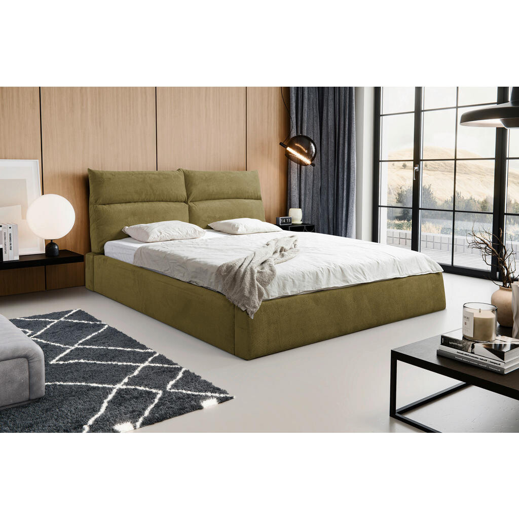 MID.YOU ČALÚNENÁ POSTEĽ, 180/200 cm, zelená