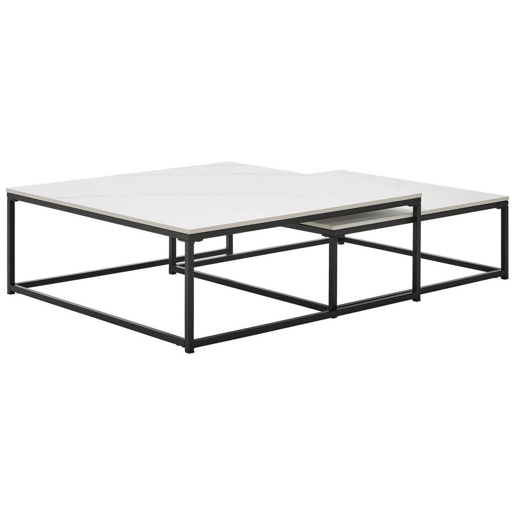 Livetastic SADA KONFERENČNÝCH STOLÍKOV, čierna, biela, kov, keramika, 75/65/27/22/75/65 cm