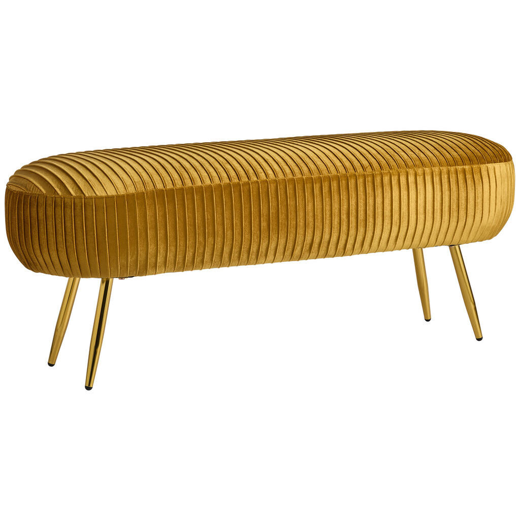 MID.YOU DLHÁ TABURETKA, kov, textil, kompozitné drevo, 120/47/40 cm