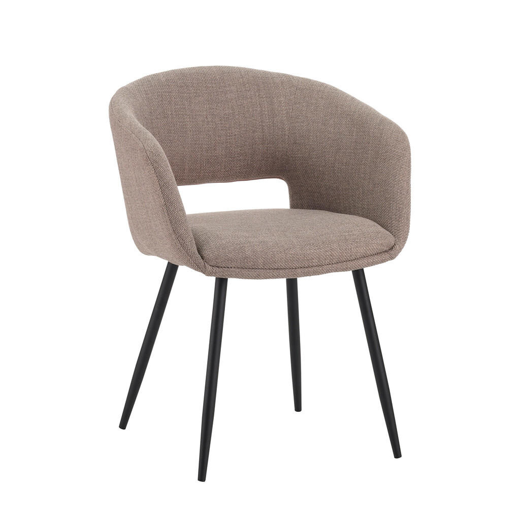 MID.YOU STOLIČKA S PODRÚČKAMI, tkaná textília, sivohnedá