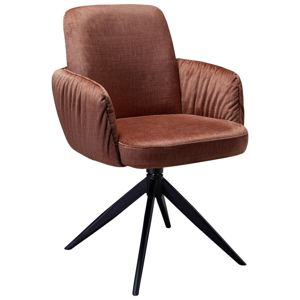 Moderano STOLIČKA S PODRÚČKAMI, železo, zamat, čierna, koňaková